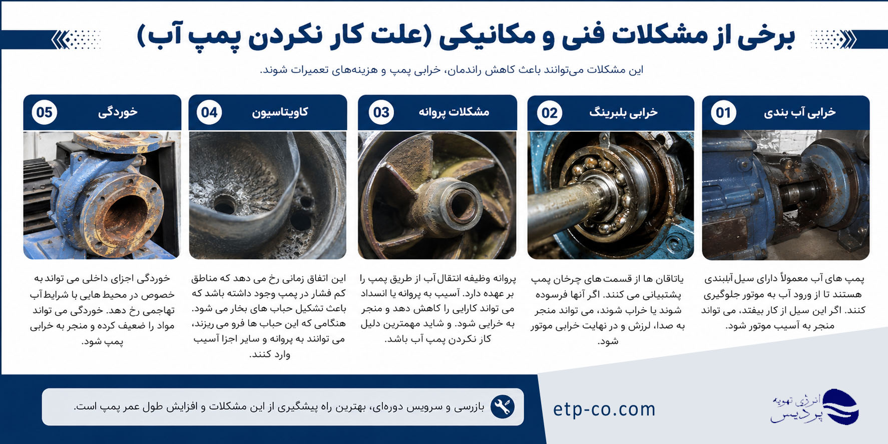 علت کار نکردن پمپ آب