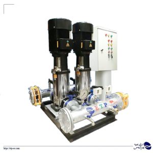 بوستر پمپ آبرسانی دو خط با الکتروپمپ های عمودی طبقاتی