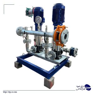 بوستر پمپ آبرسانی دو خط با الکتروپمپ های ایستاده عمودی طبقاتی KSB